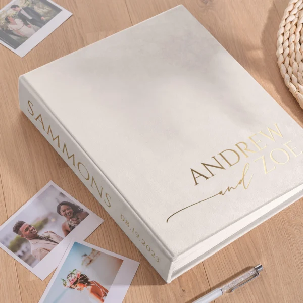 Velvet Wedding Guest Book Vertical