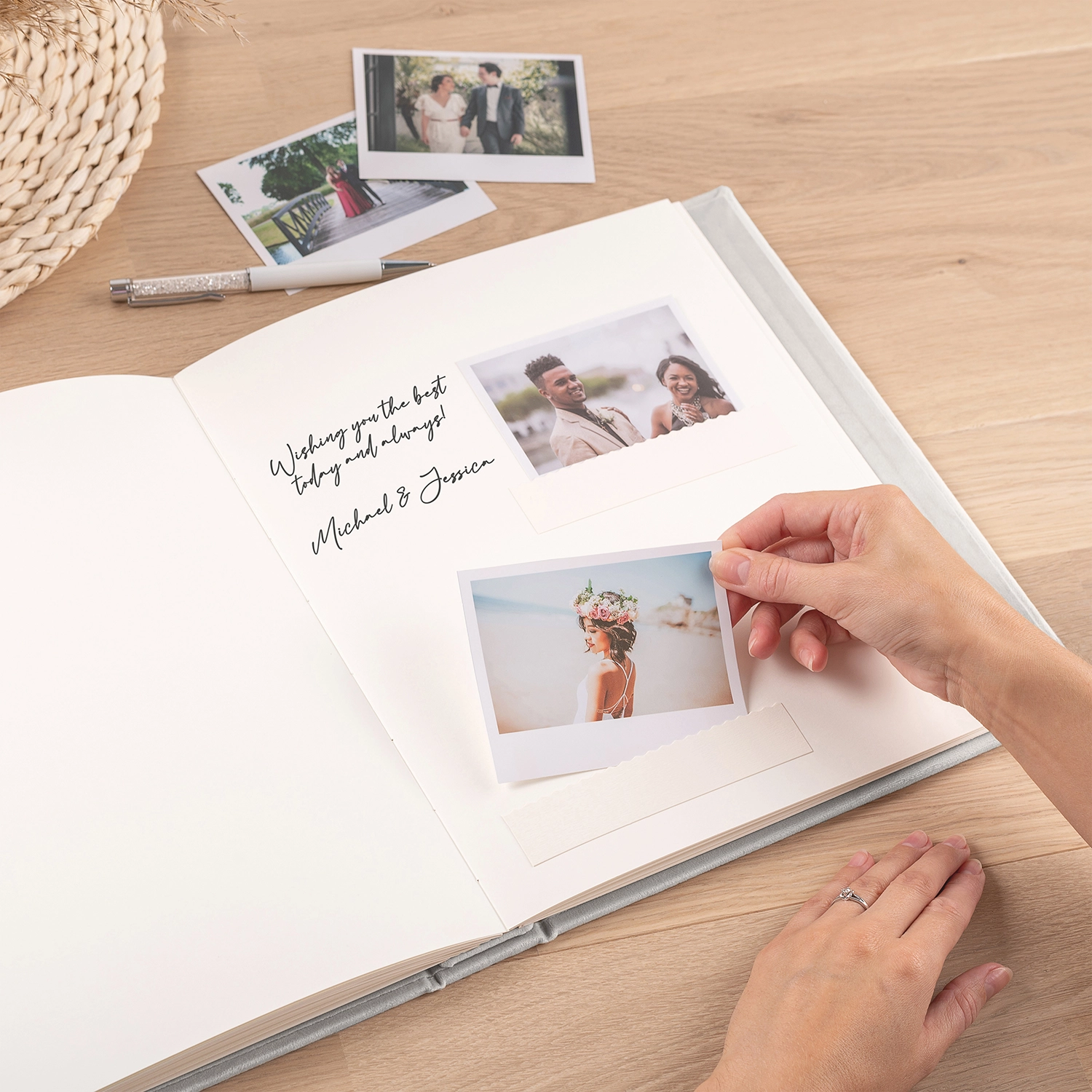 Velvet Wedding Guest Book Vertical - Image 3