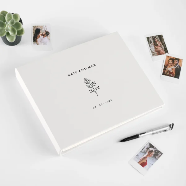 Leather Wedding Guest Book UV