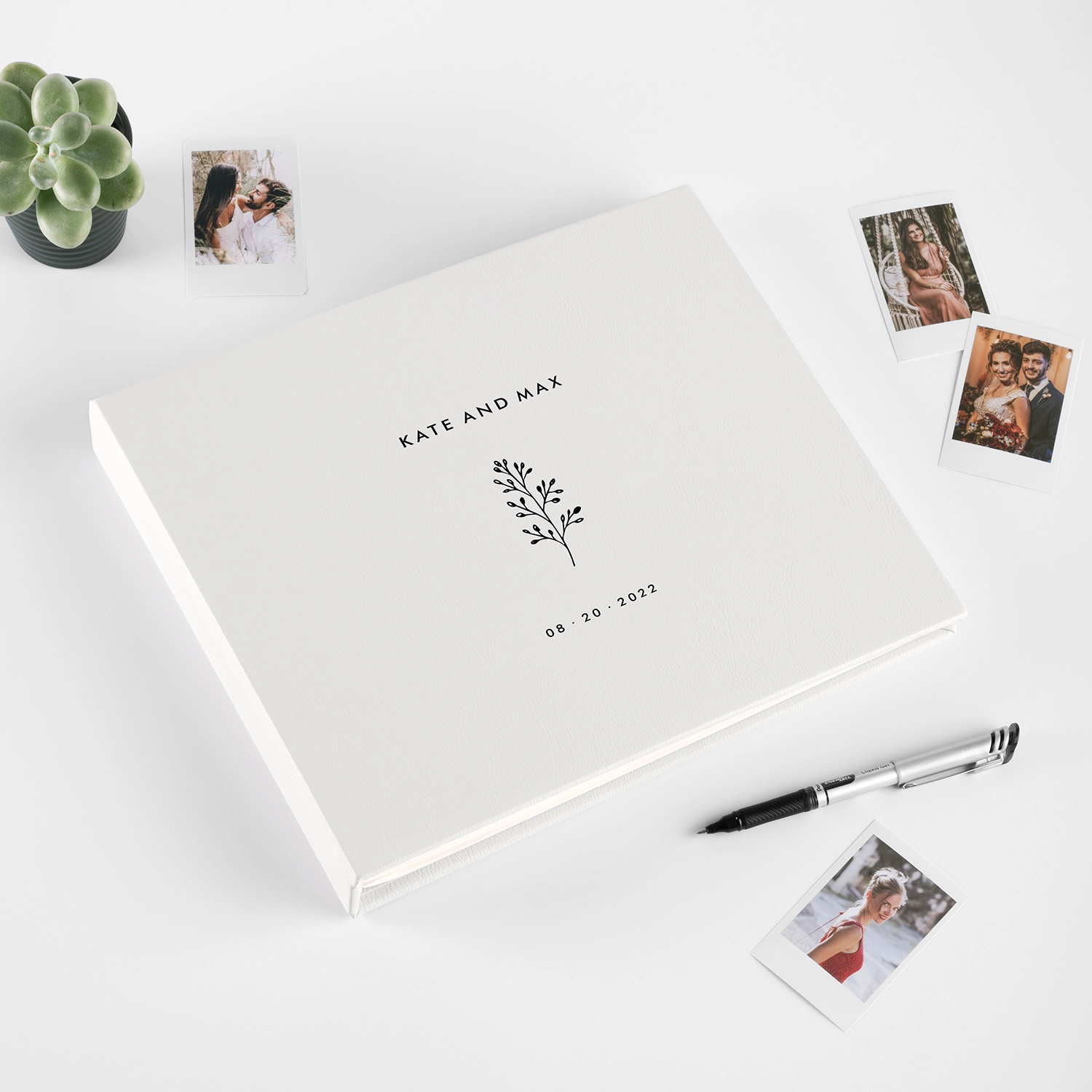 Leather Wedding Guest Book UV