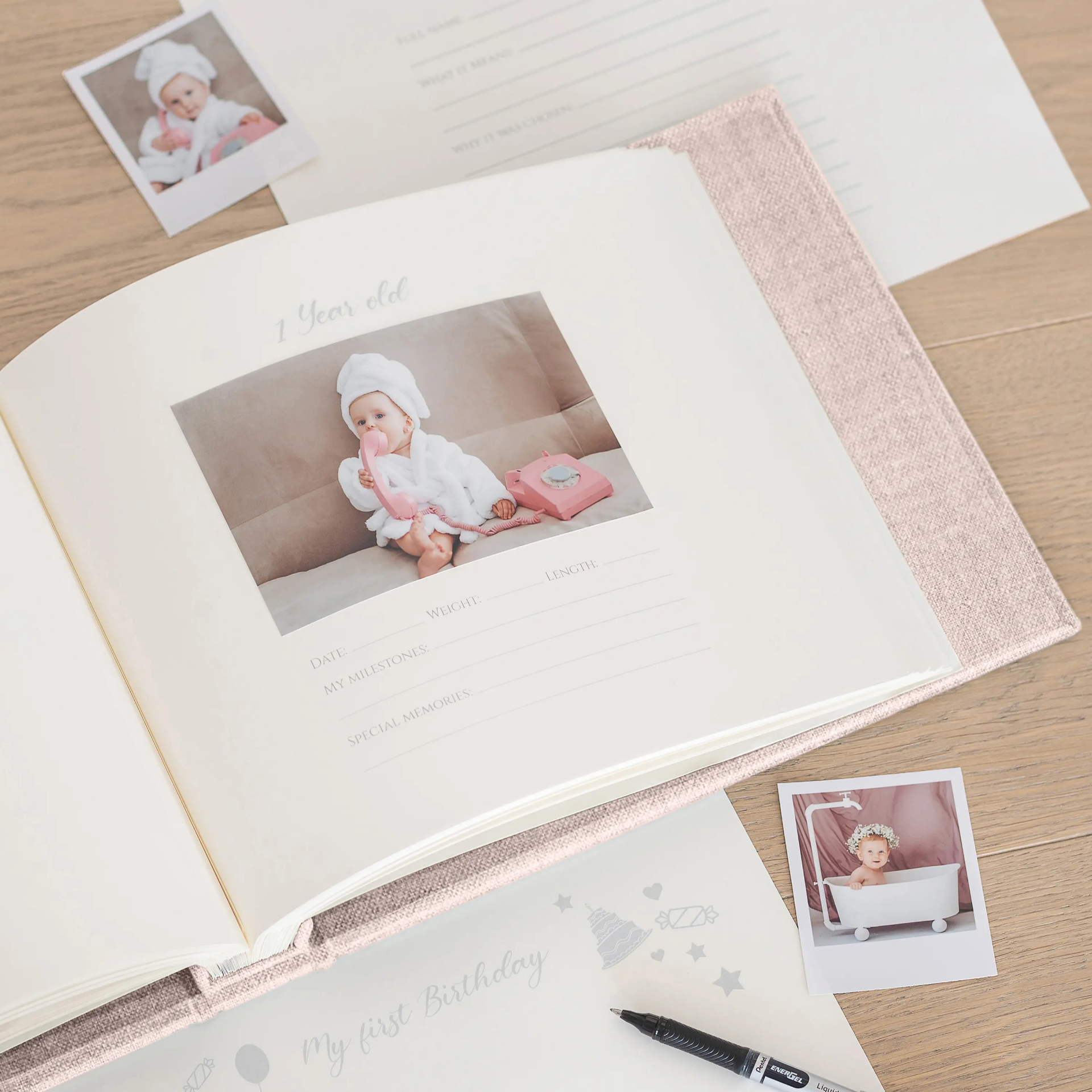 Linen Baby Photo Book - Image 2