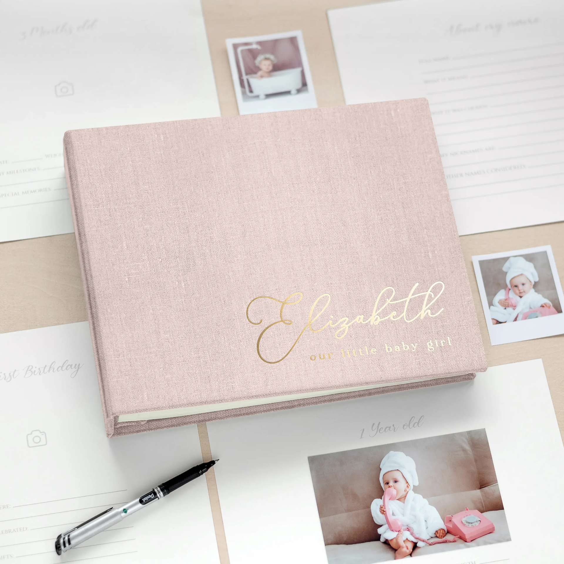 Linen Baby Photo Book - Image 3