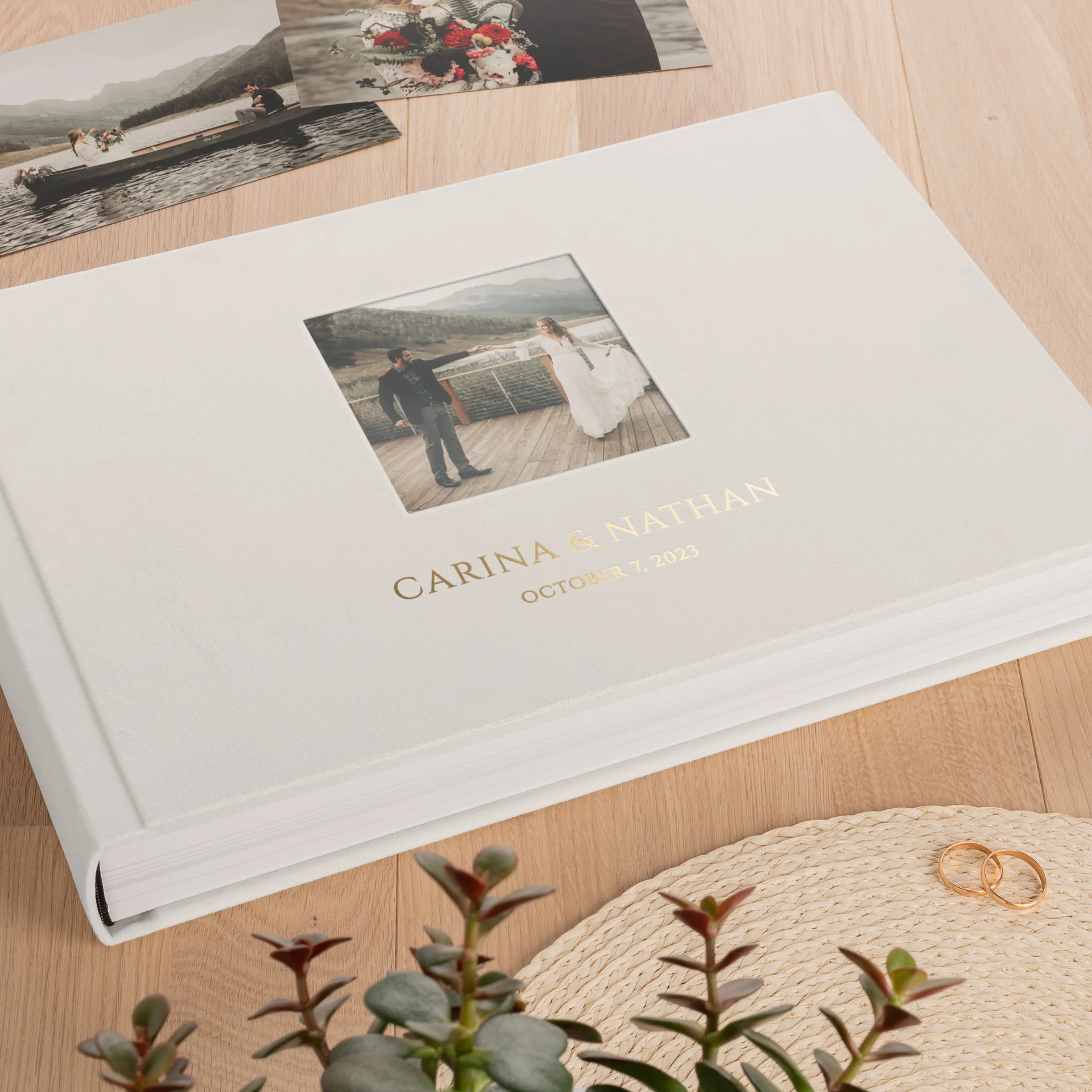 Velvet Lay Flat Photo Album, Photo Window - Image 5