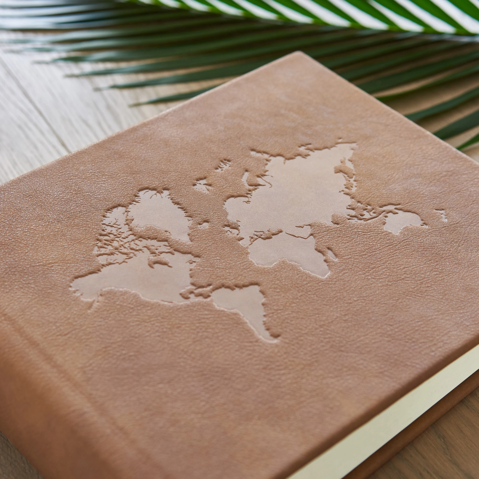 Leather Traditional Photo Album, Embossed World Map - Image 3