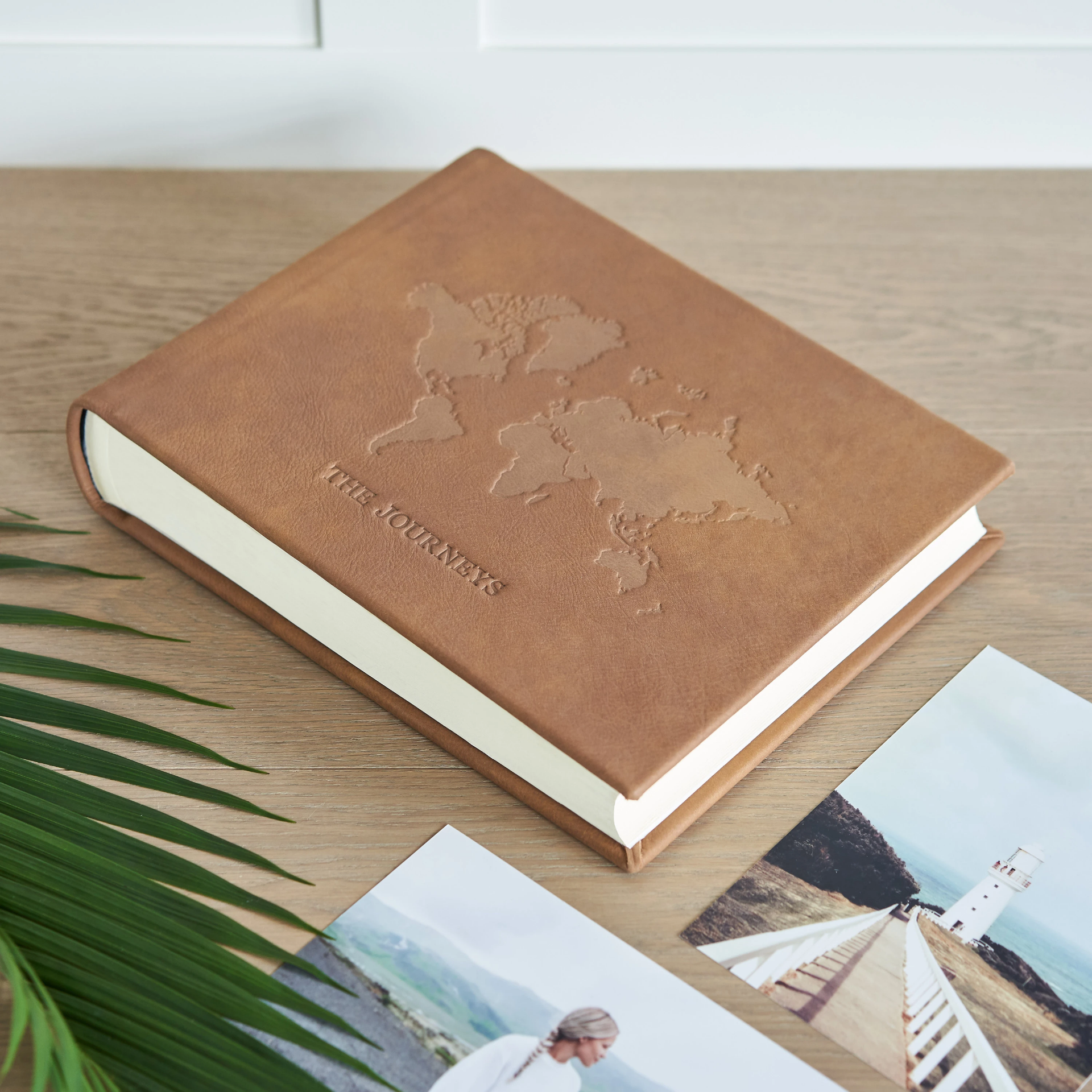 Leather Traditional Photo Album, Embossed World Map - Image 2