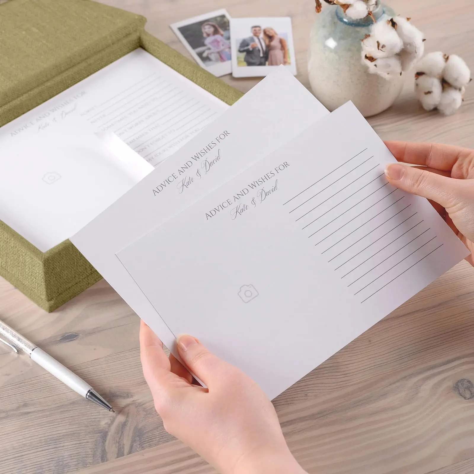 Linen Box + Wedding Advice Cards, Design W179 - Image 3