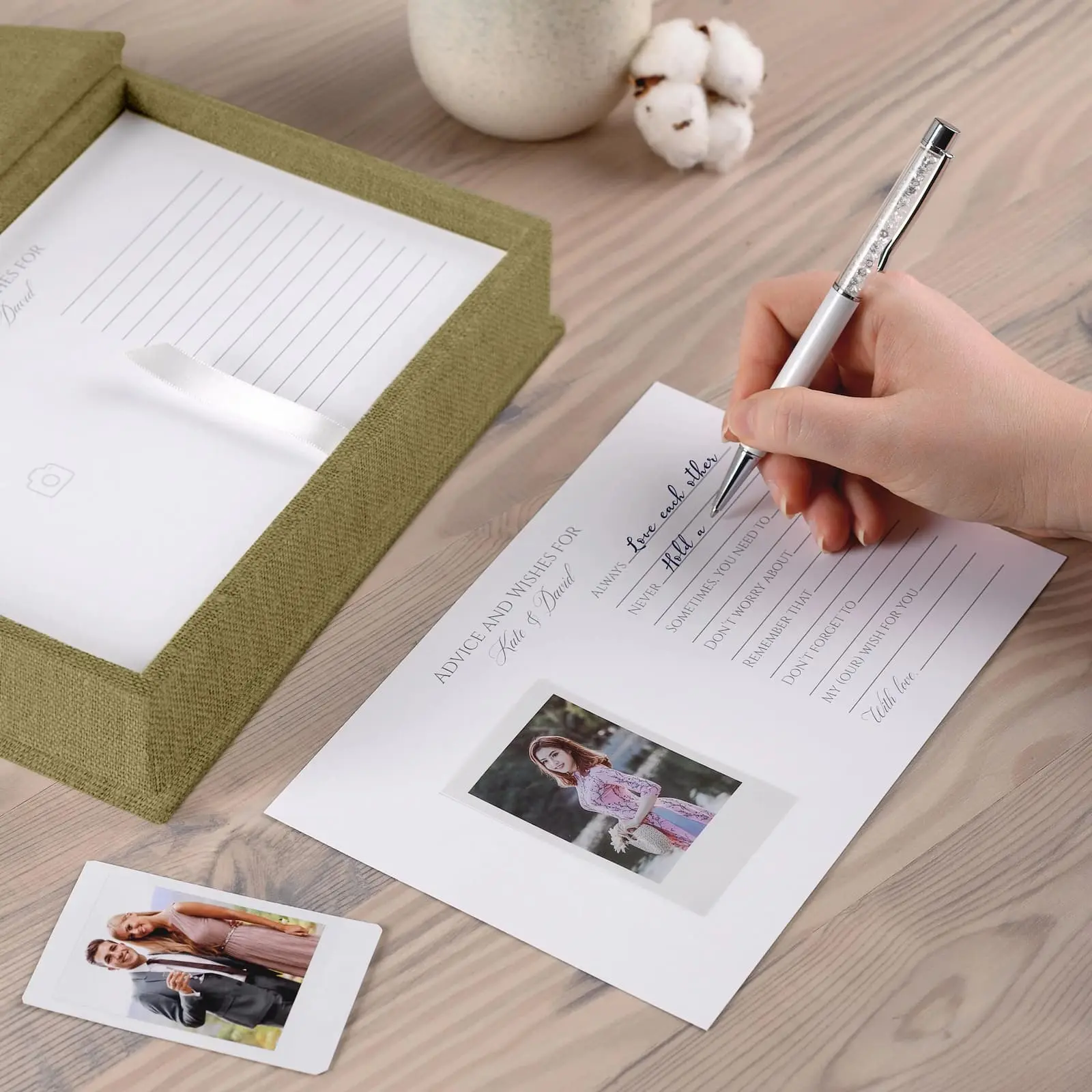 Linen Box + Wedding Advice Cards, Design W179 - Image 5