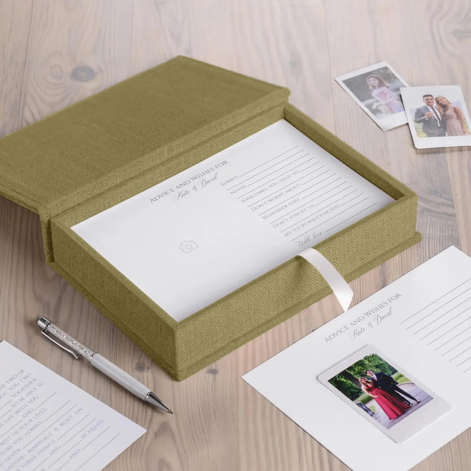 Linen Box + Wedding Advice Cards, Design W179 - Image 2