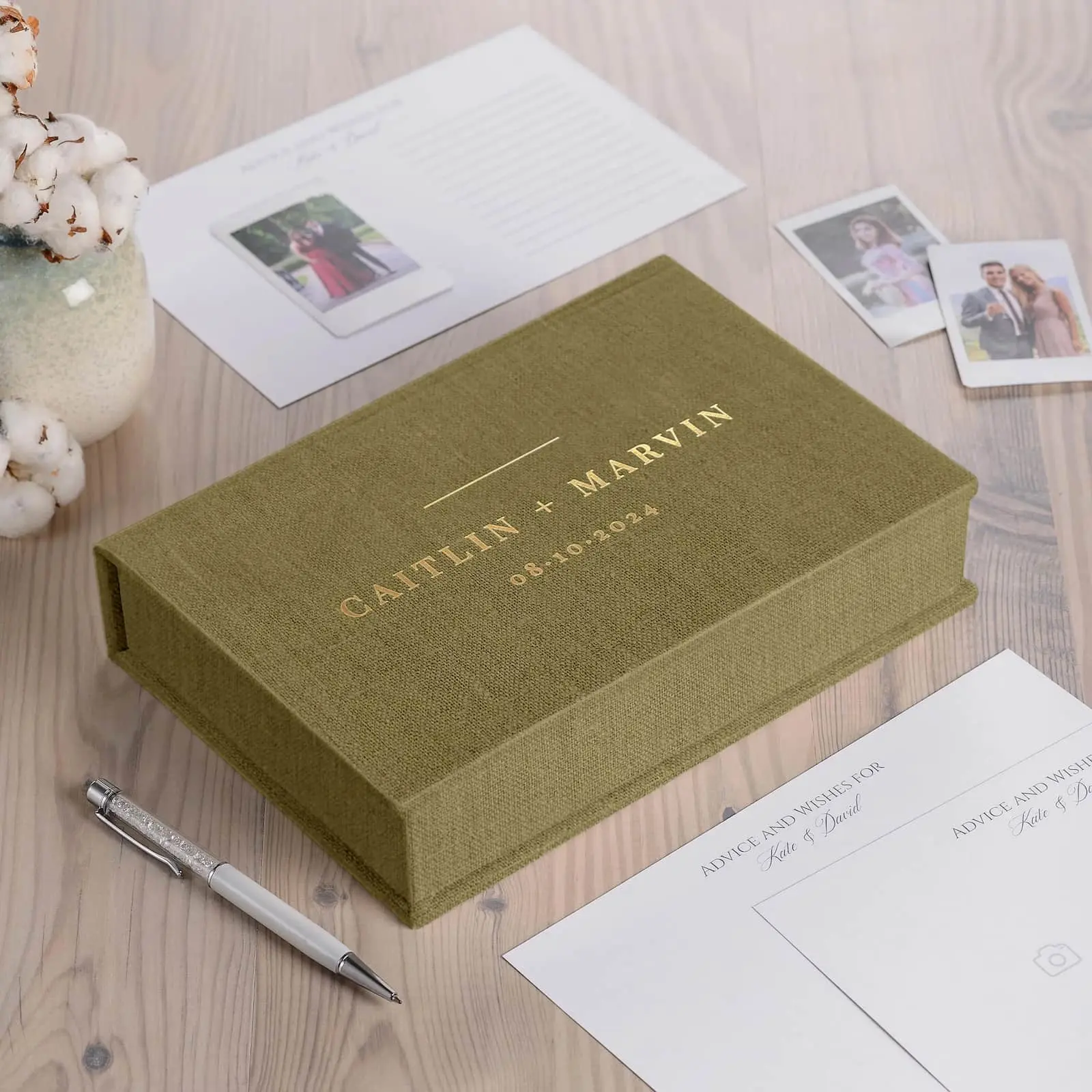 Linen Box + Wedding Advice Cards, Design W179 - Image 4