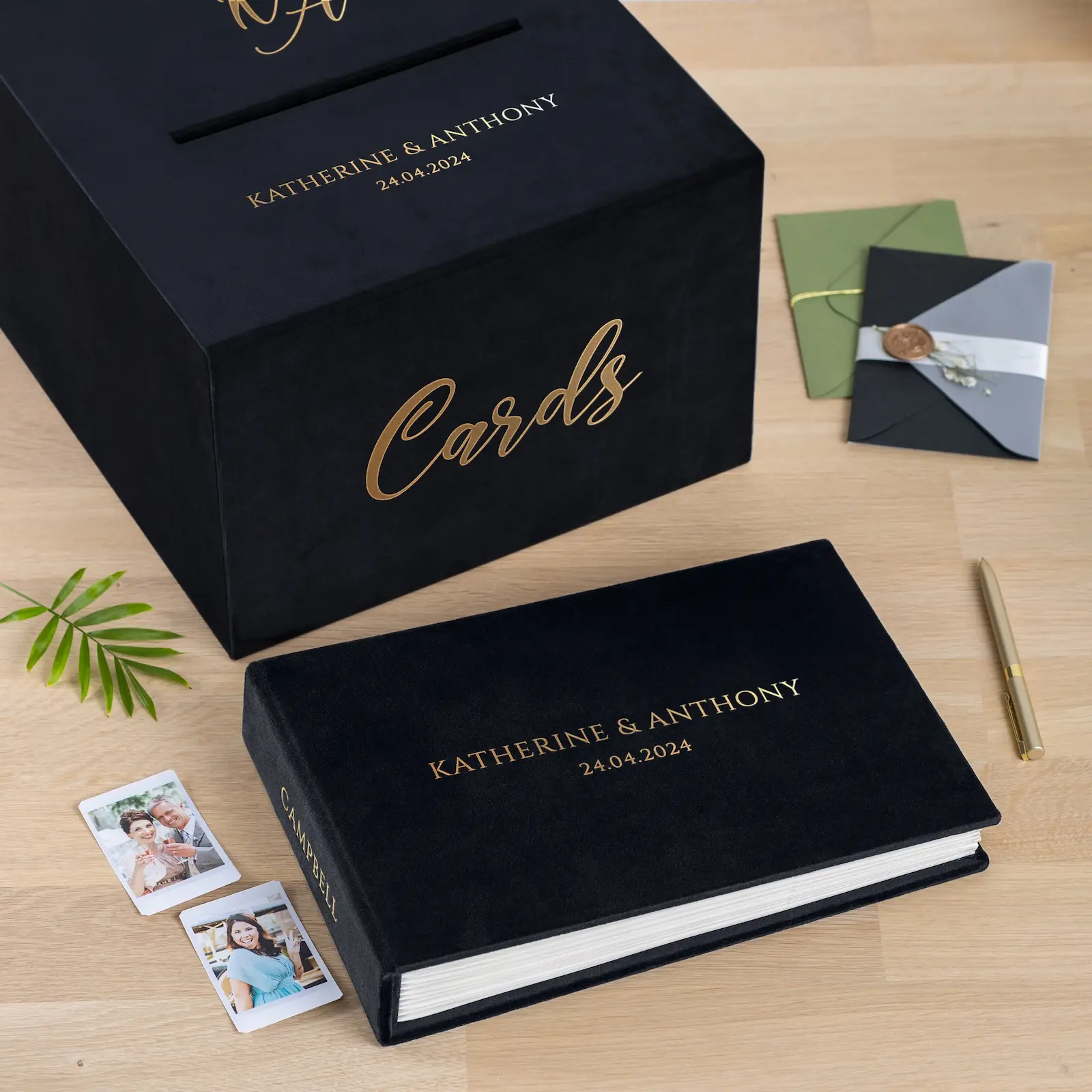 Velvet Wedding Card Box With Slot, Design W197 - Image 7