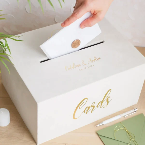 Velvet Wedding Card Box With Slot