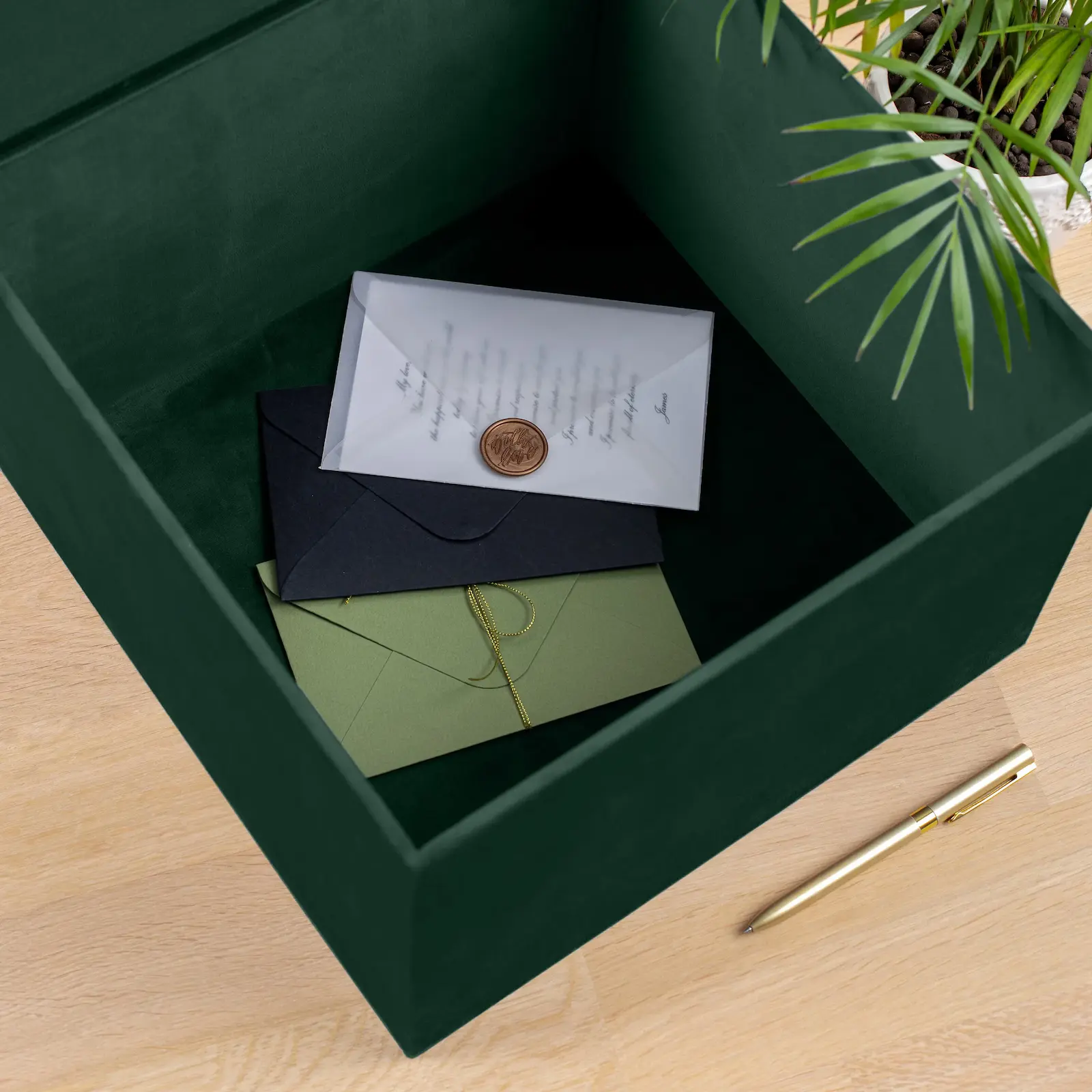 Velvet Wedding Card Box With Slot, Design W198 - Image 7
