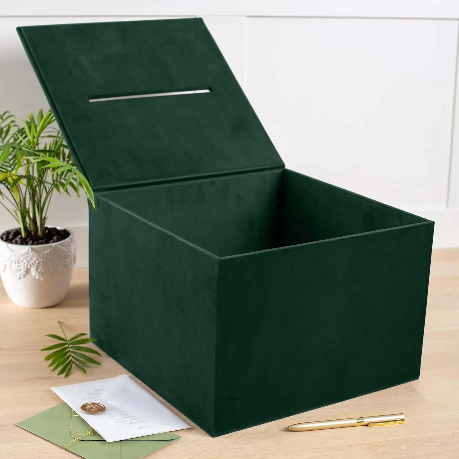 Velvet Wedding Card Box With Slot, Design W198 - Image 4