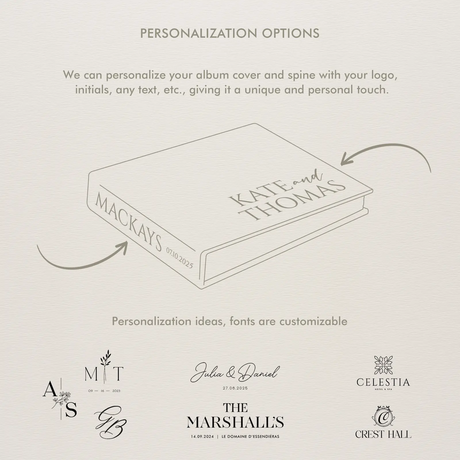 Linen Wedding Guest Book Vertical - Image 5