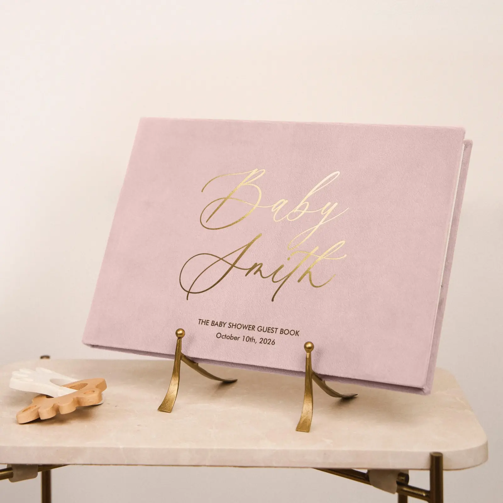 Velvet Baby Shower Book, Design B245 - Image 3