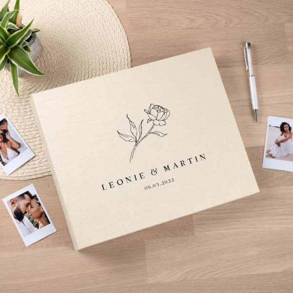 Linen Wedding Guest Book UV W35