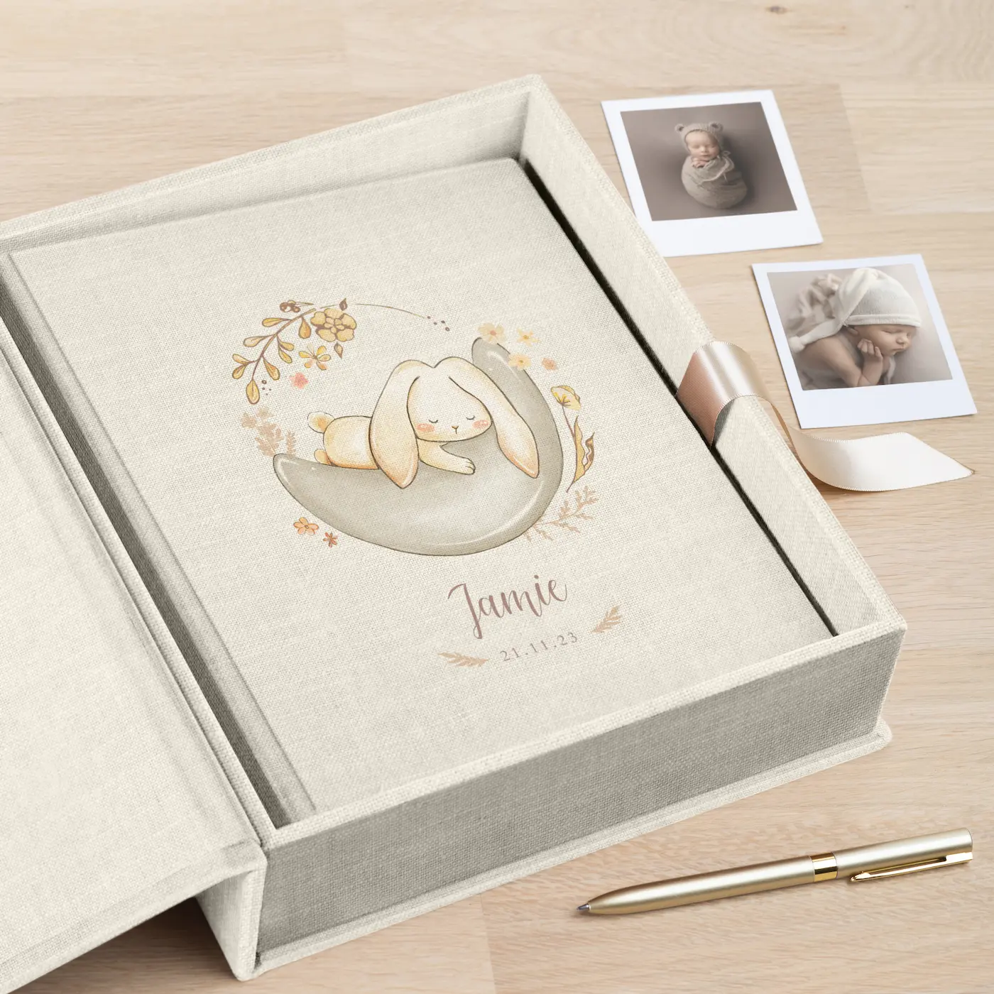 Linen Baby Photo Book, Limited Bunny Edition - Image 3