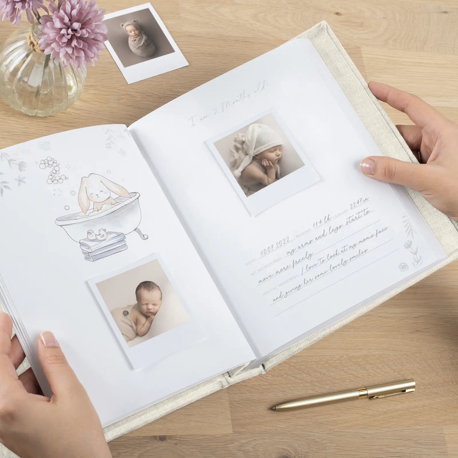Linen Baby Photo Book, Limited Bunny Edition - Image 2