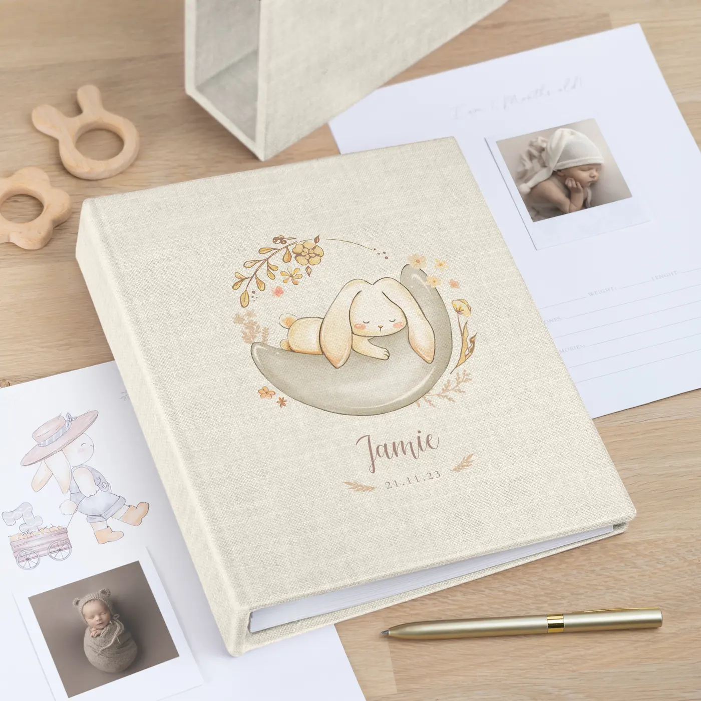 Linen Baby Photo Book, Limited Bunny Edition - Image 5