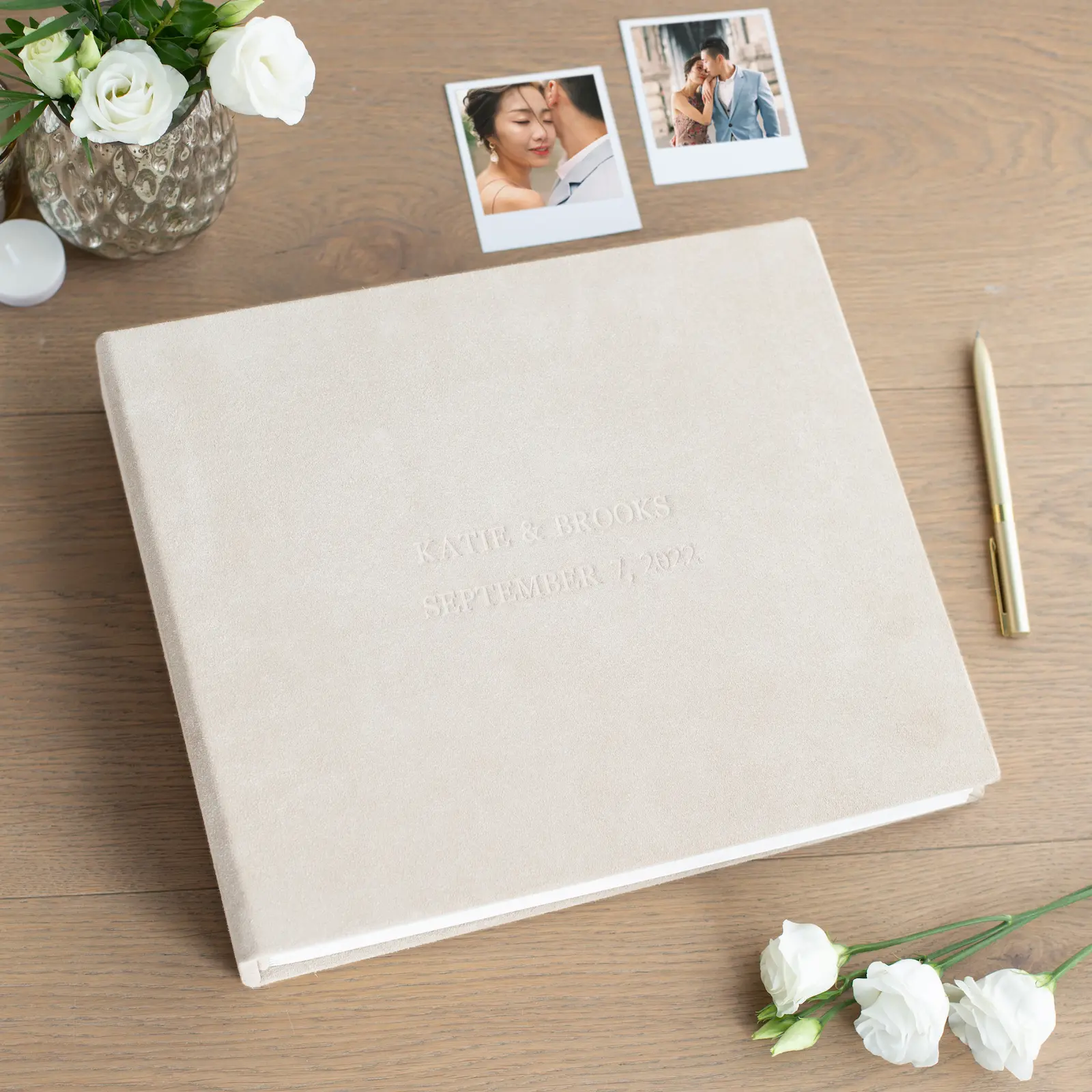 Suede Wedding Guest Book
