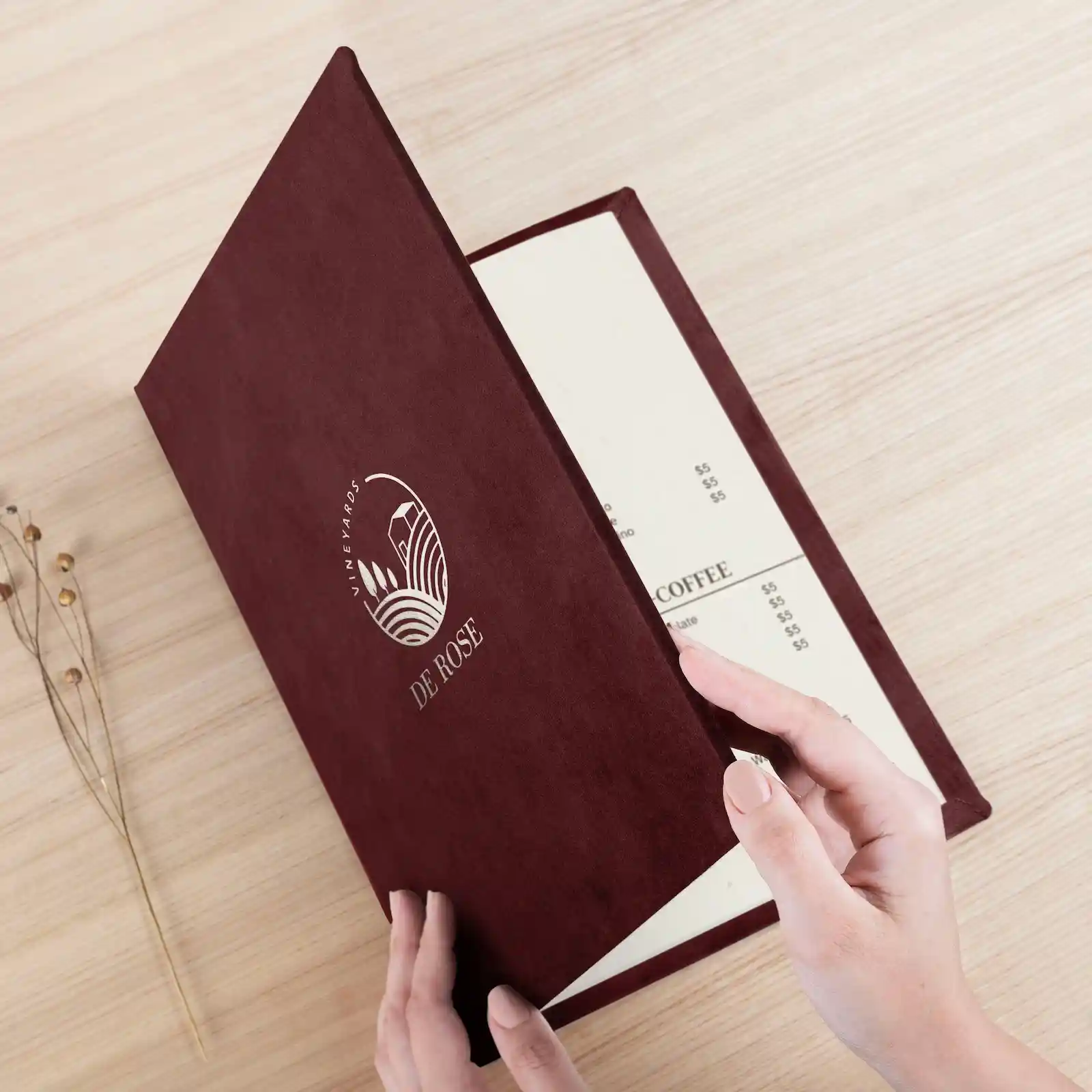Personalized Velvet Menu Book - Image 3