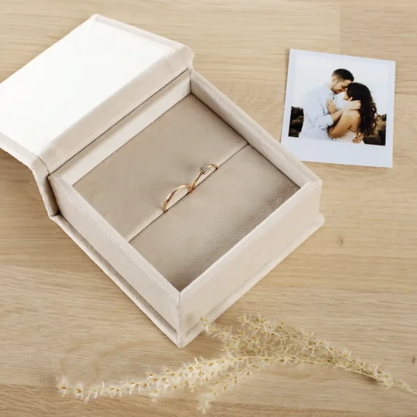 Velvet Ring Box with Slot Cushion
