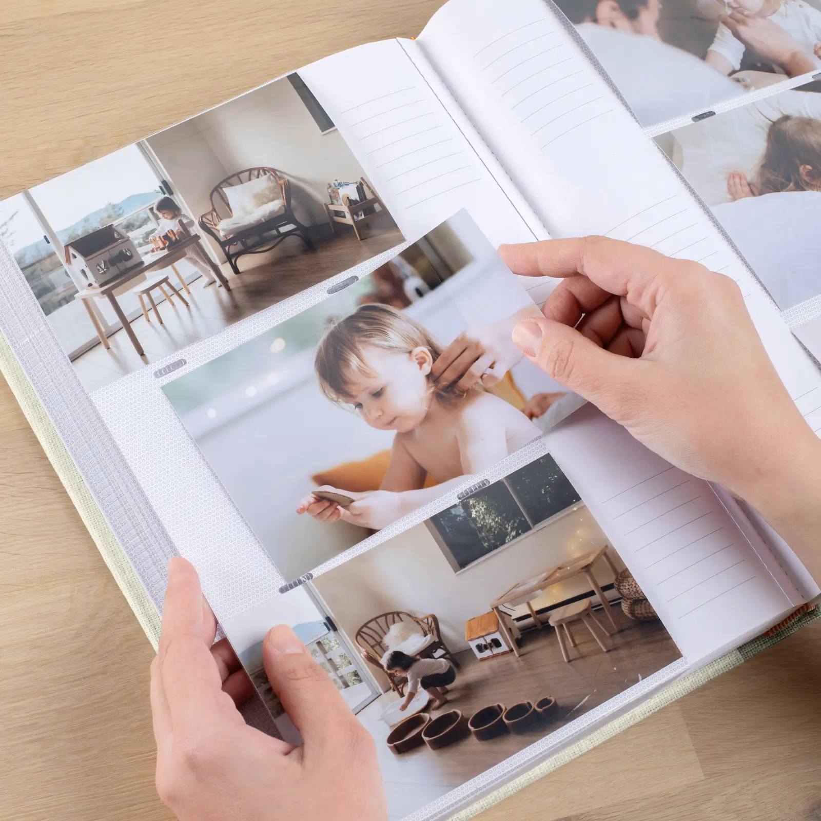 Linen Baby Slip In Photo Album for 300 4x6 Photos - Image 2