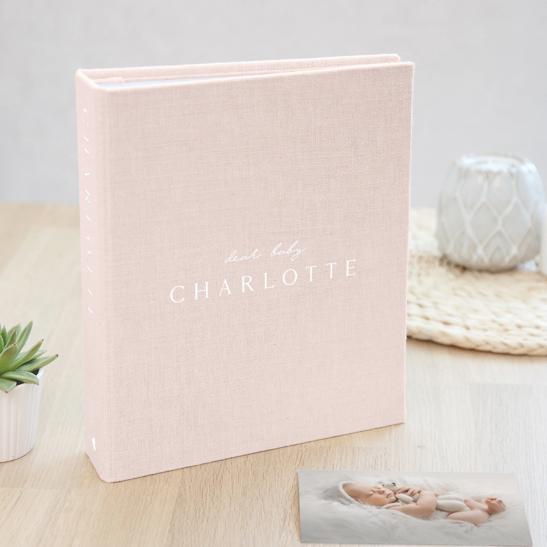 Linen Baby Slip In Photo Album for 40-400 4x6 Photos - Image 4