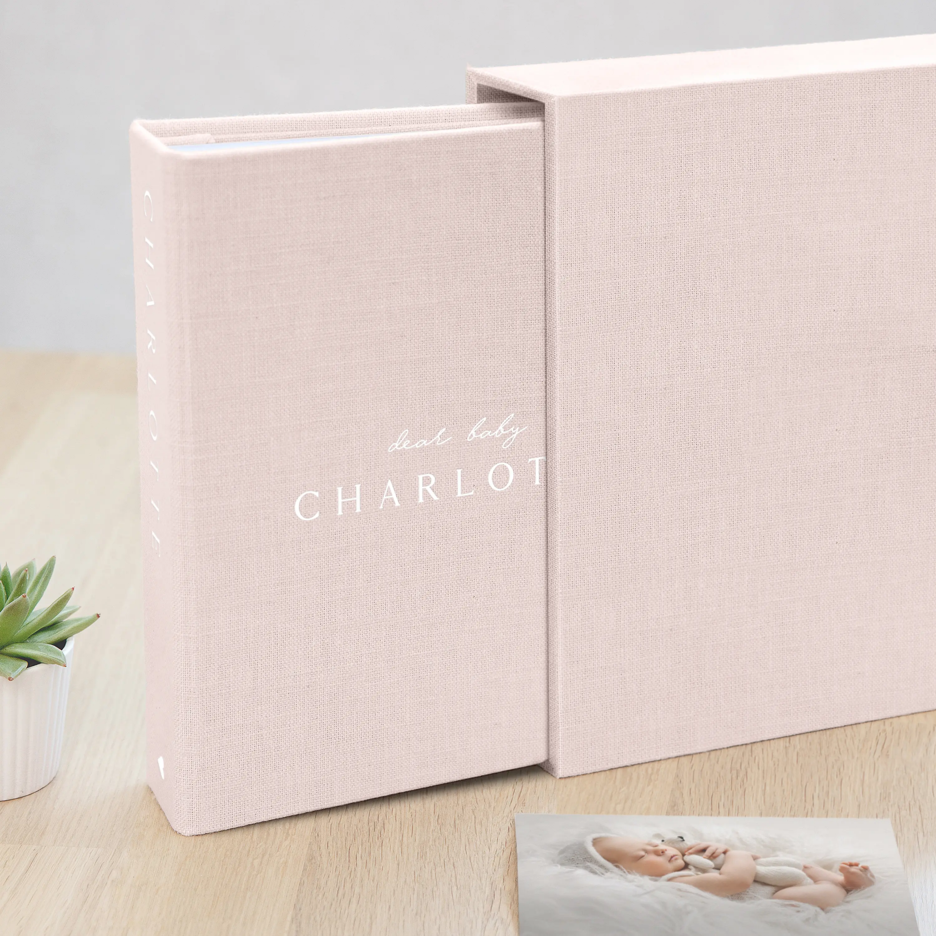 Linen Baby Slip In Photo Album for 40-400 4x6 Photos - Image 6