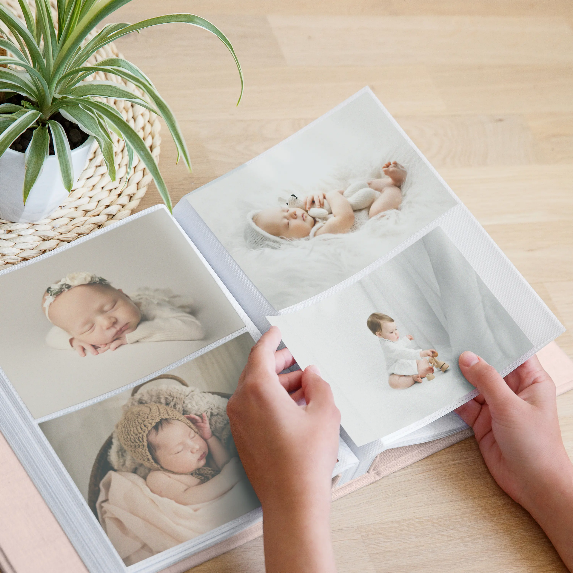 Linen Baby Slip In Photo Album for 40-400 4x6 Photos - Image 3