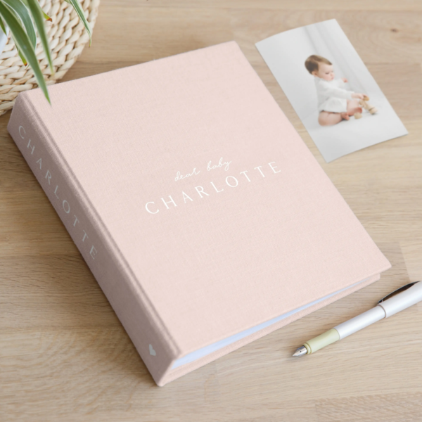 Linen Baby Slip In Photo Album for 40-400 4x6 Photos