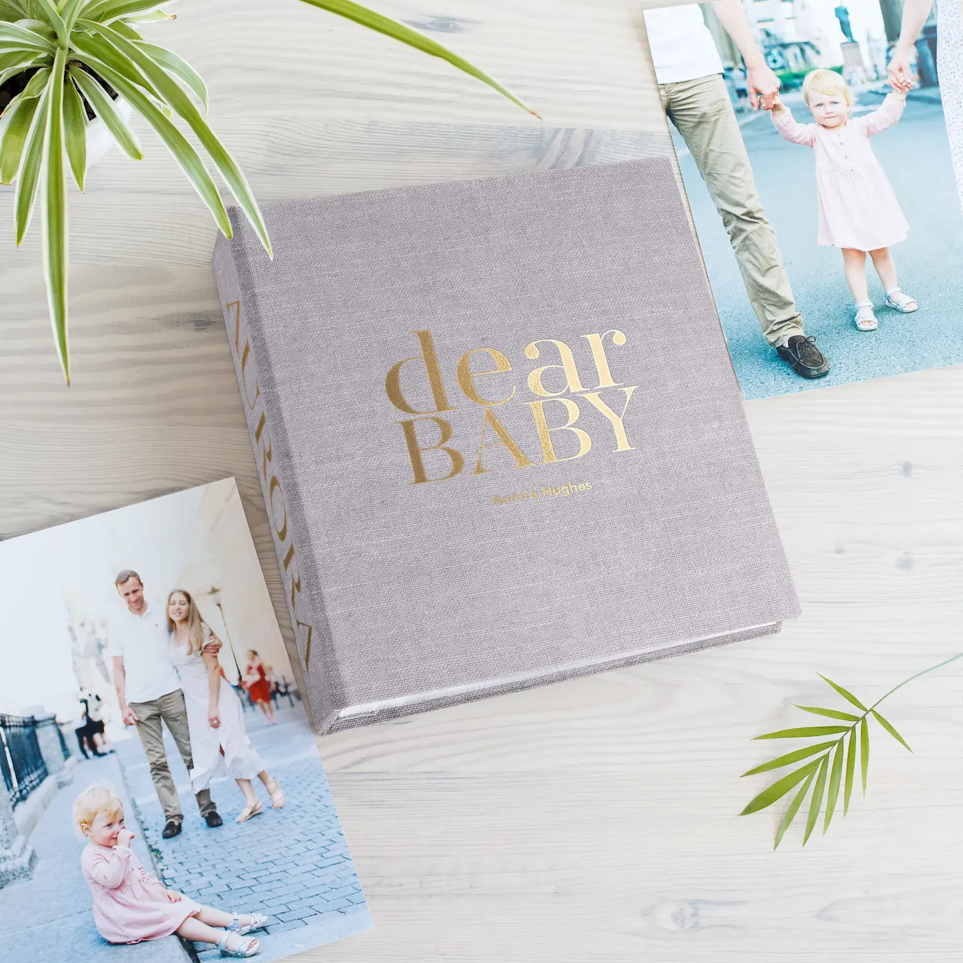 Linen Baby Slip In Photo Album for 8x10 Photos - Image 5