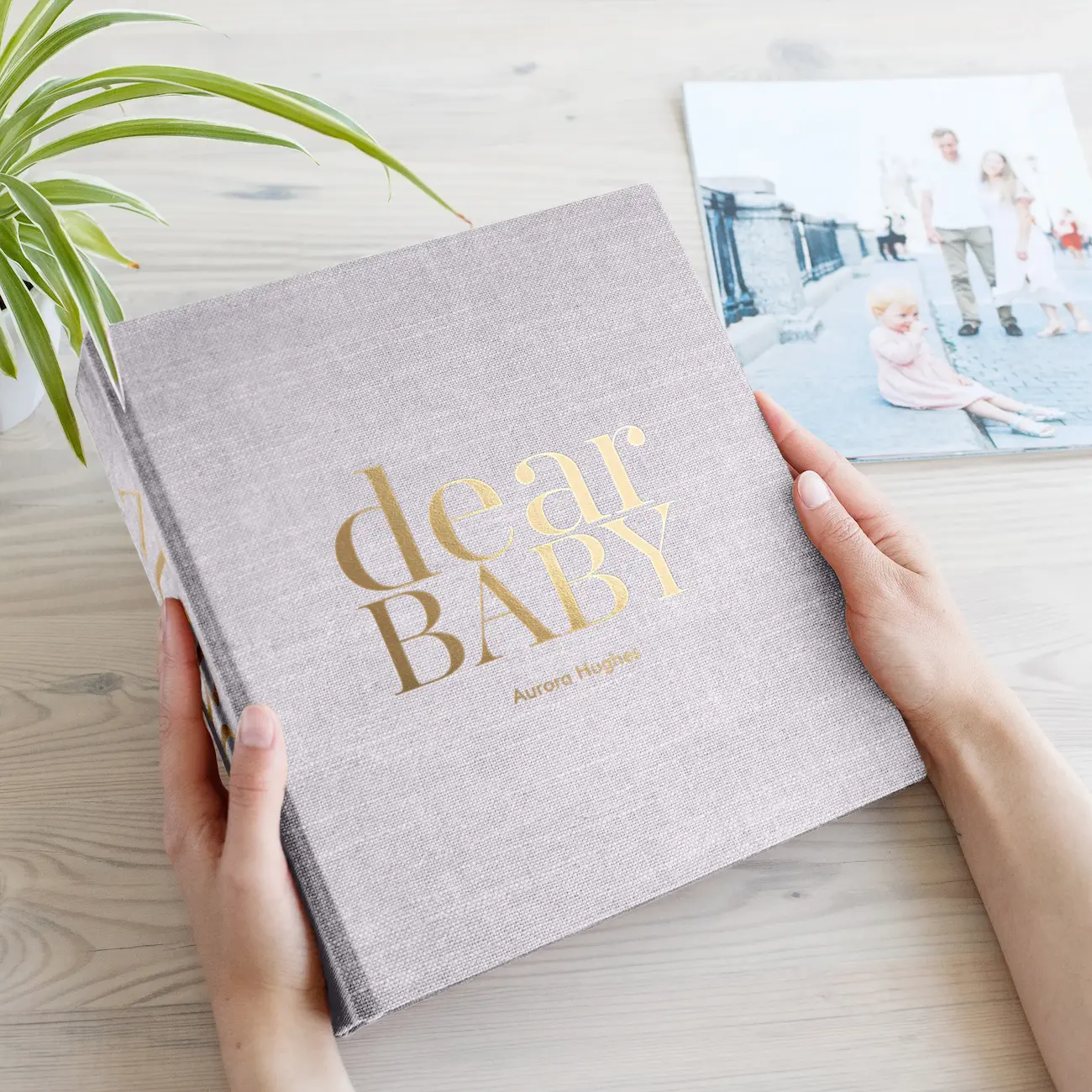Linen Baby Slip In Photo Album for 8x10 Photos - Image 4