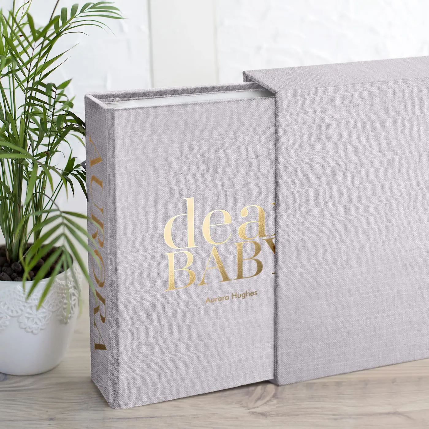 Linen Baby Slip In Photo Album for 8x10 Photos