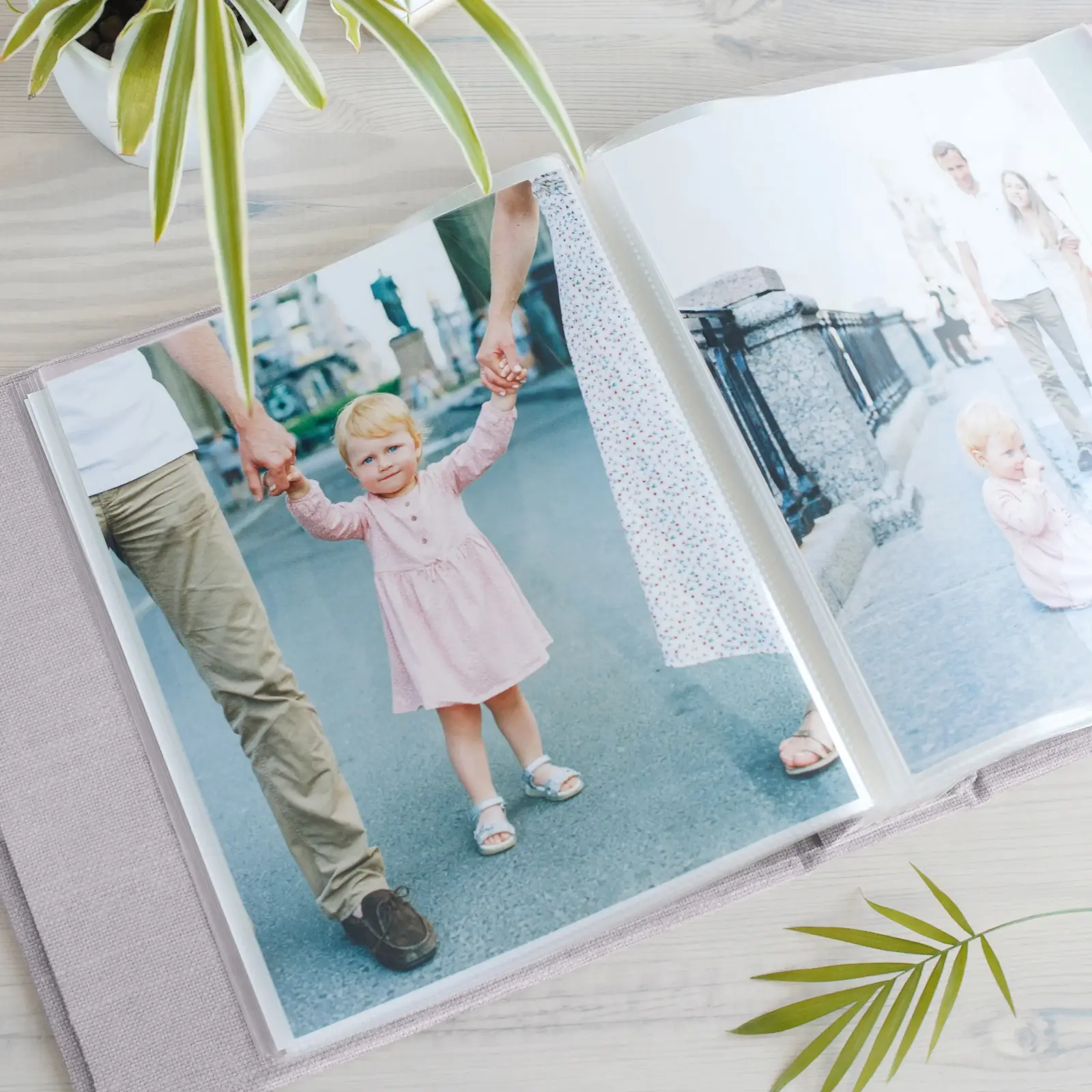 Linen Baby Slip In Photo Album for 8x10 Photos - Image 2