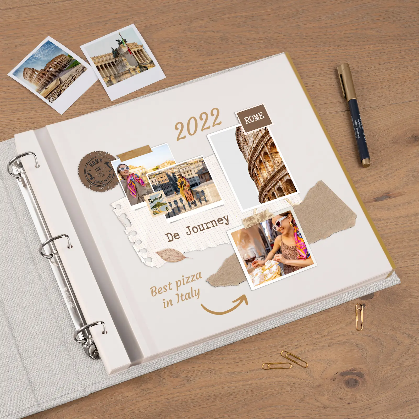 Linen Self-Adhesive Ring Binder - Image 5