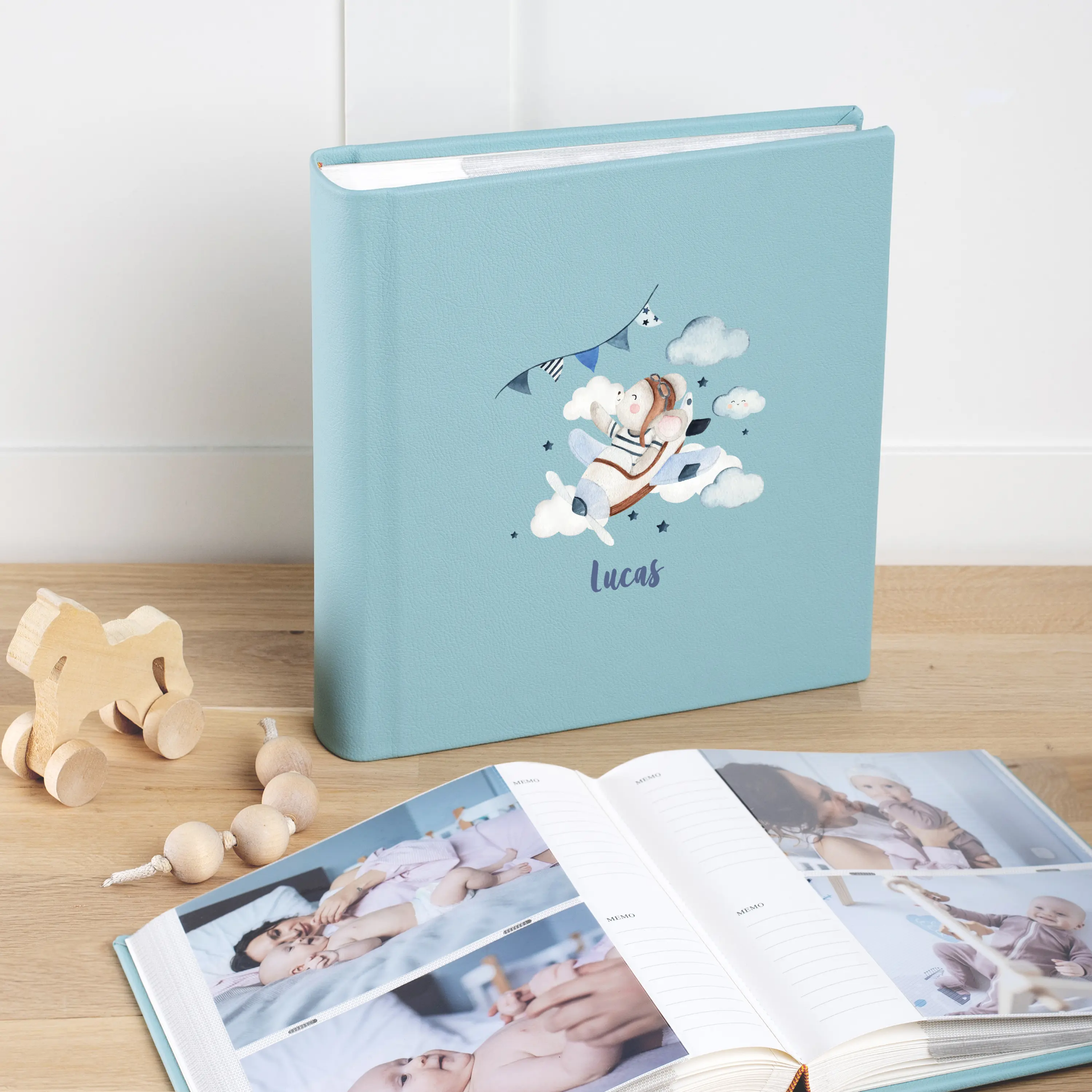 Eco Leather Baby Slip In Photo Album for 200 4x6 or 5x7 Photos