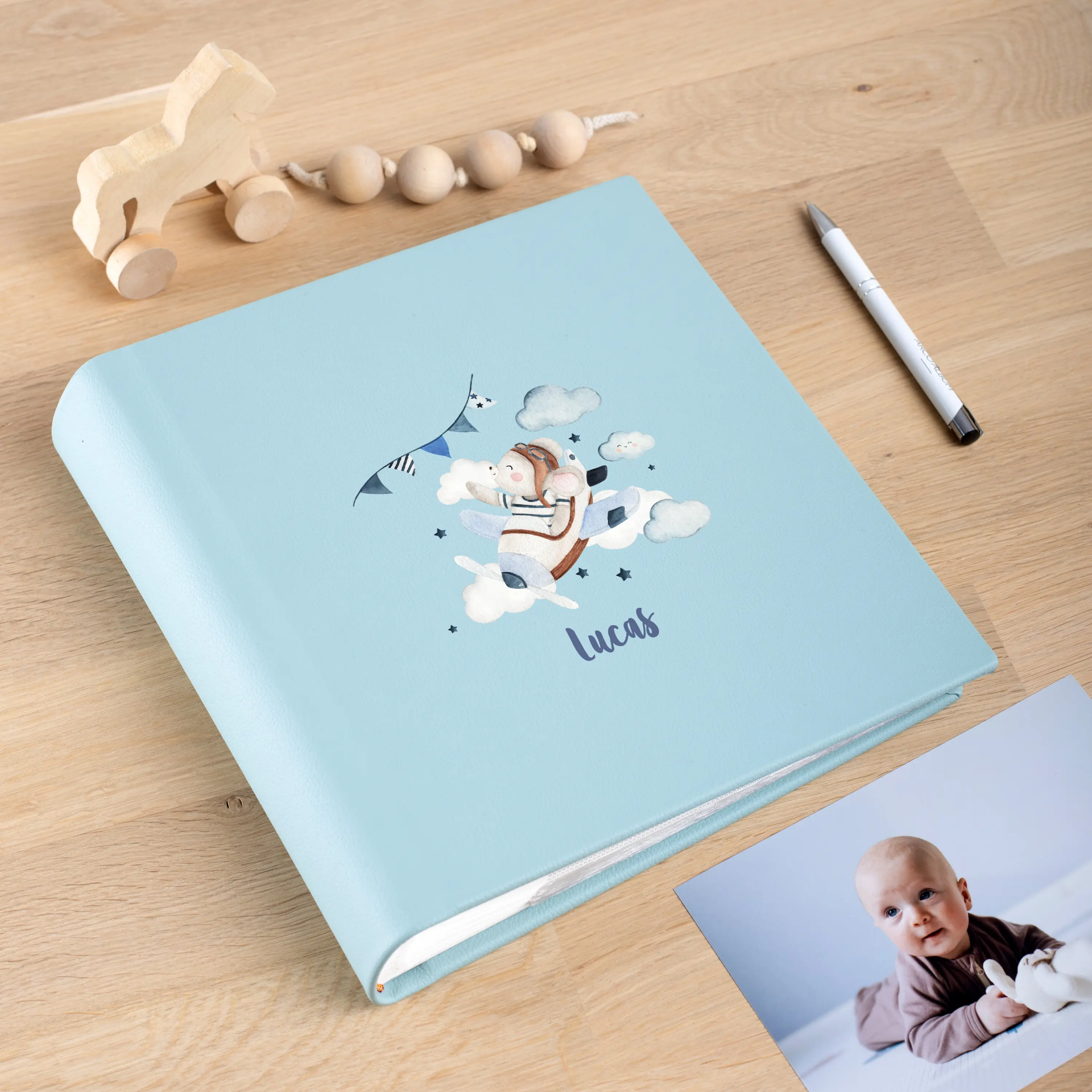 Eco Leather Baby Slip In Photo Album for 200 4x6 or 5x7 Photos - Image 4