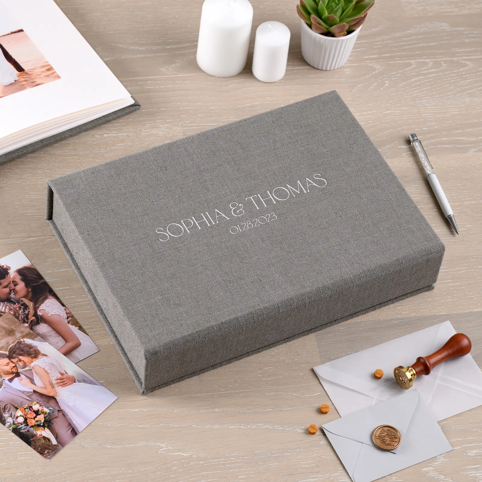 Linen Keepsake Box Magnet Closure