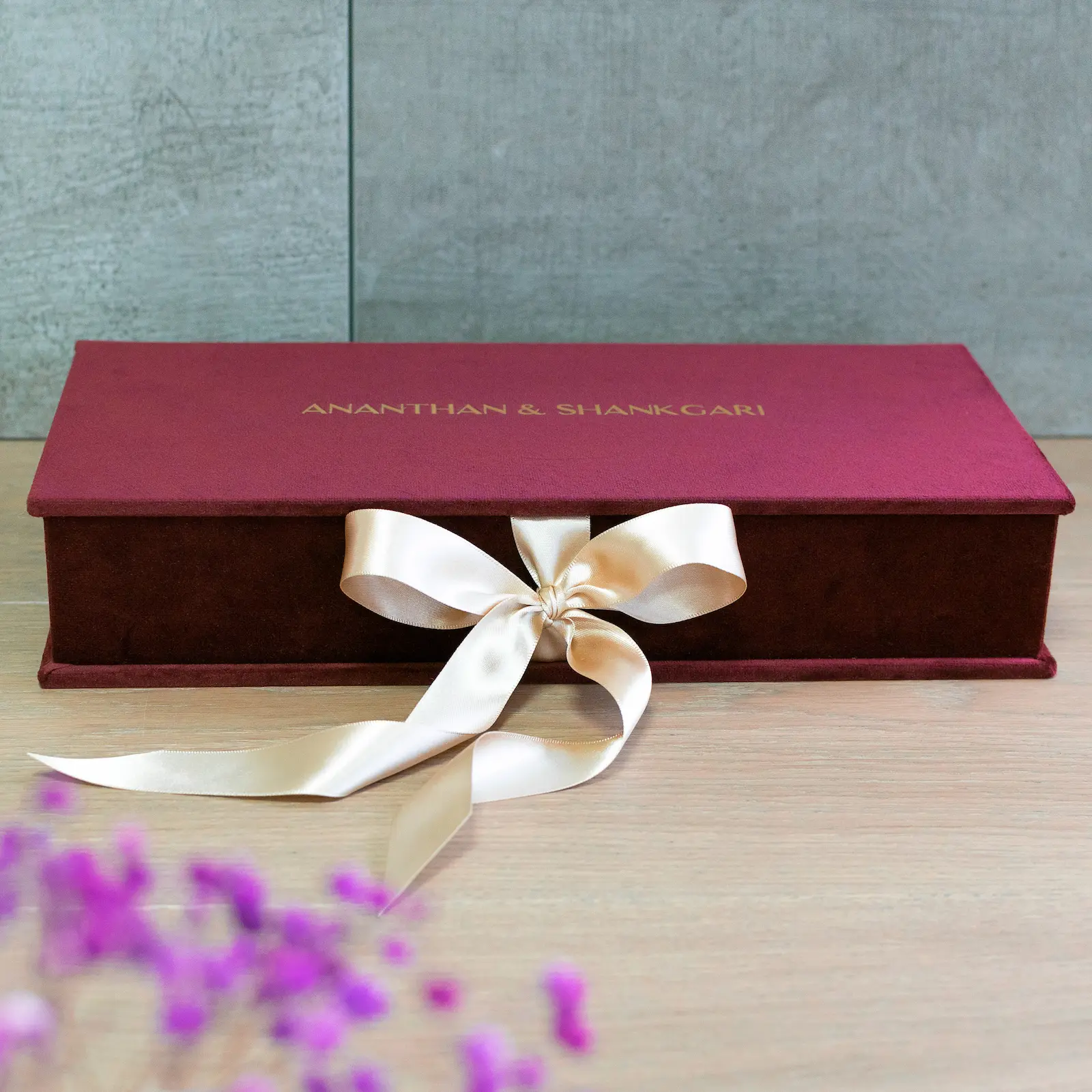 Velvet Keepsake Box Ribbon Closure - Image 2