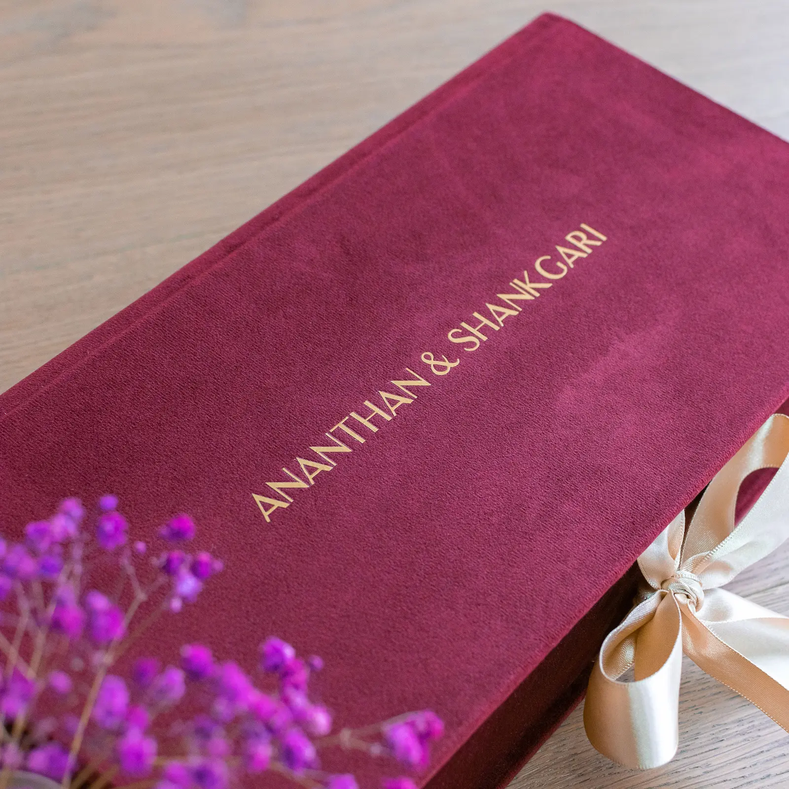 Velvet Keepsake Box Ribbon Closure - Image 3