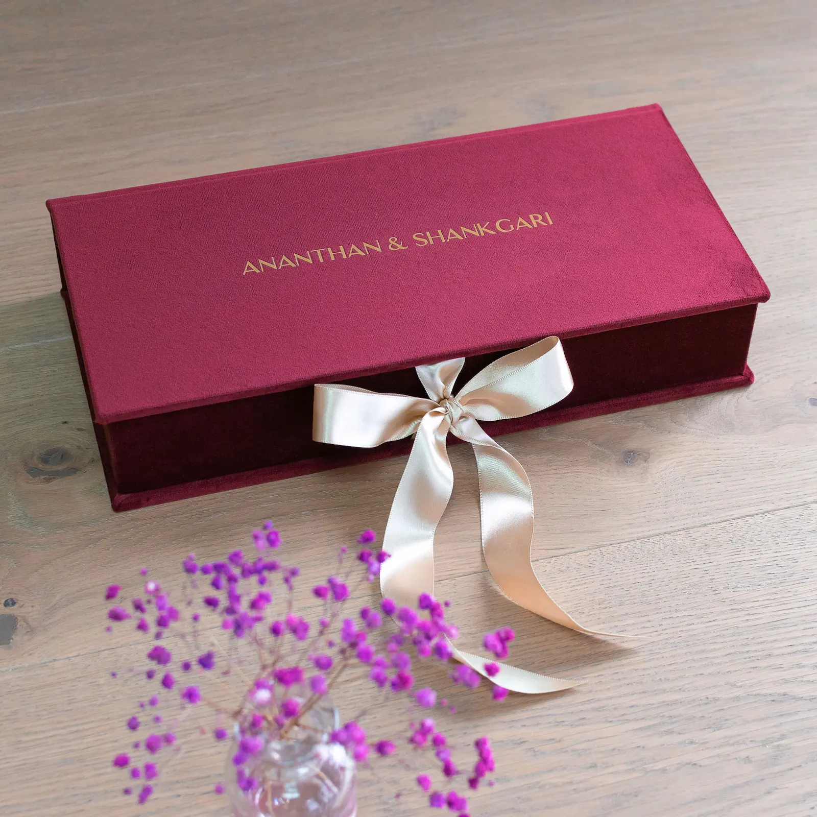 Velvet Keepsake Box Ribbon Closure
