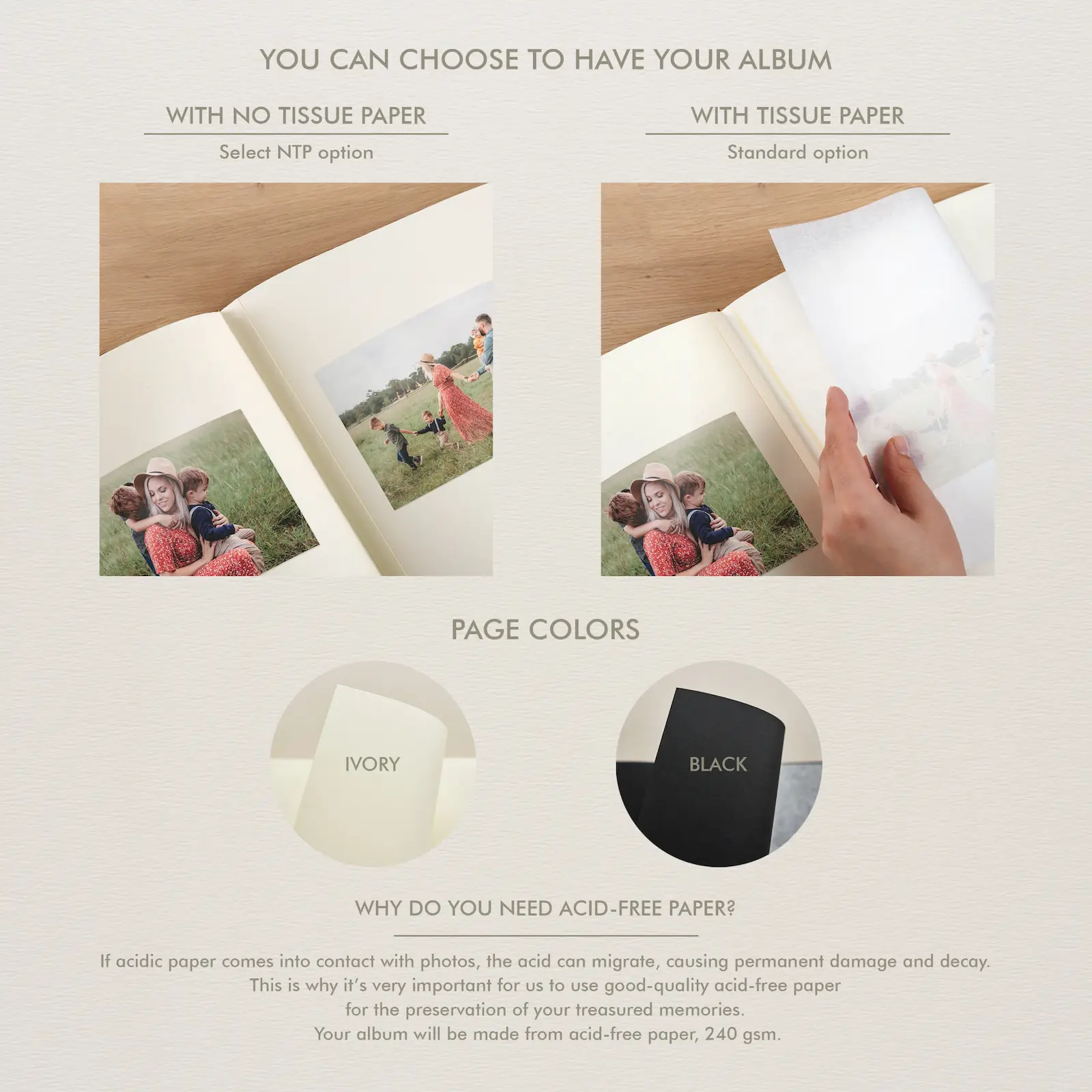 Linen Traditional Photo Album - Image 6