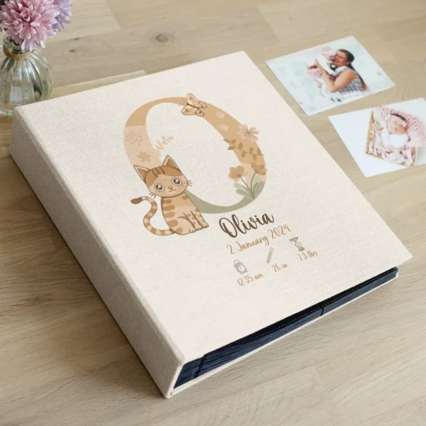 Linen Slip In Baby Photo Album for 100-1000 4x6 Photos