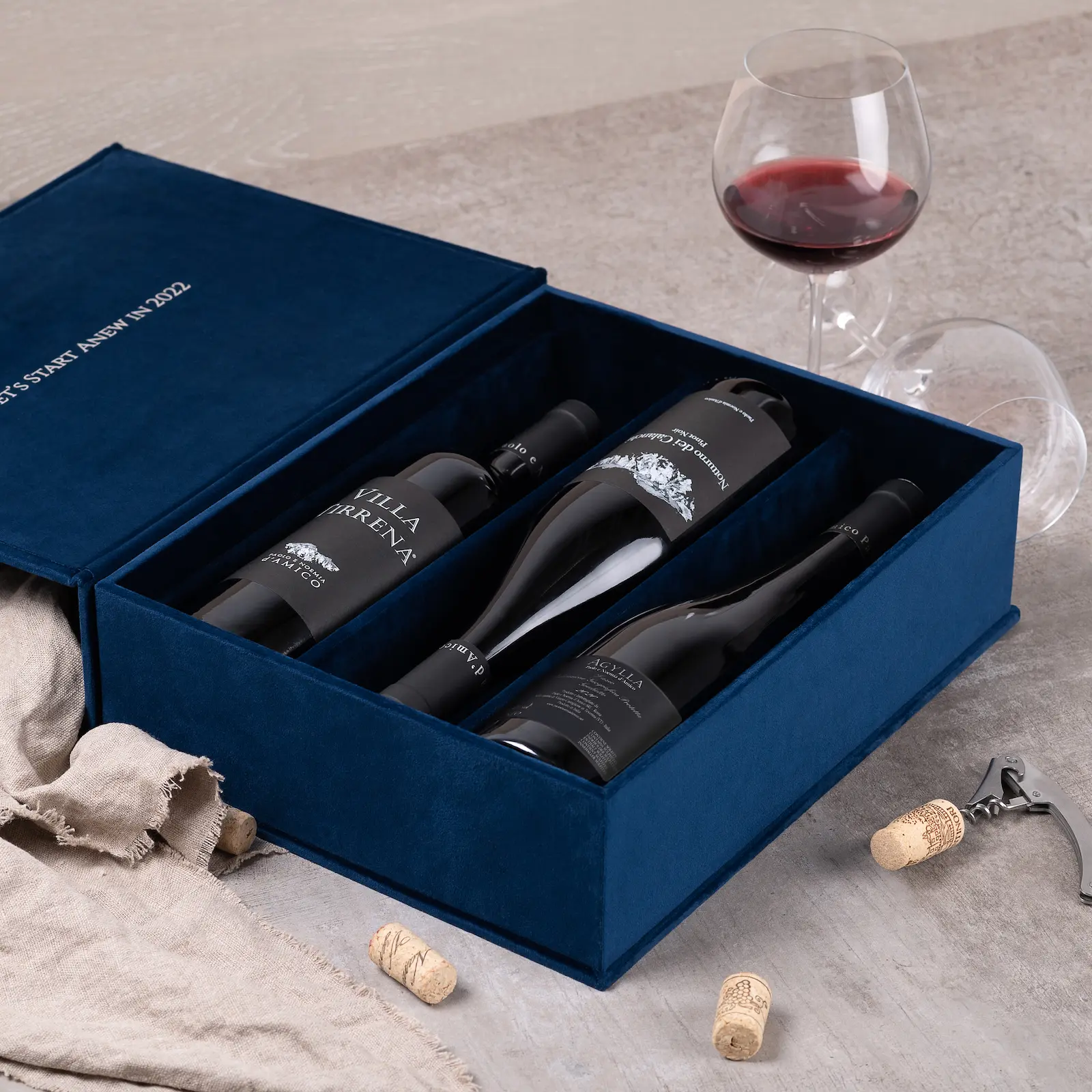 Velvet Wine Box for 3 Bottles - Image 5
