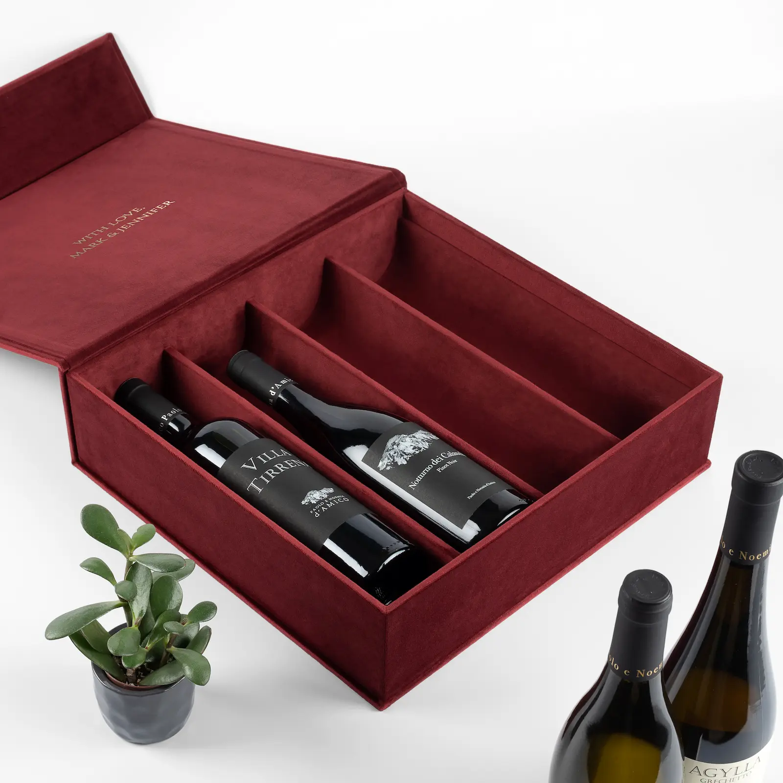 Velvet Wine Box for 4 Bottles