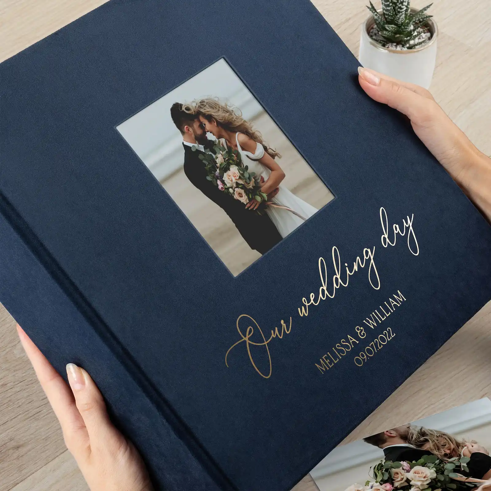 Velvet Slip In Photo Album with Photo Window for 120-1200 4x6 Photos, Design W115 - Image 3