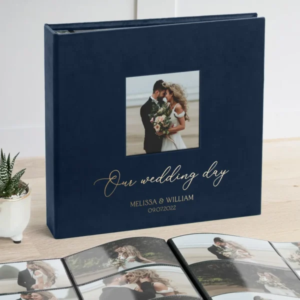 Velvet Slip In Photo Album with Photo Window for 120-1200 4x6 Photos, Design W115