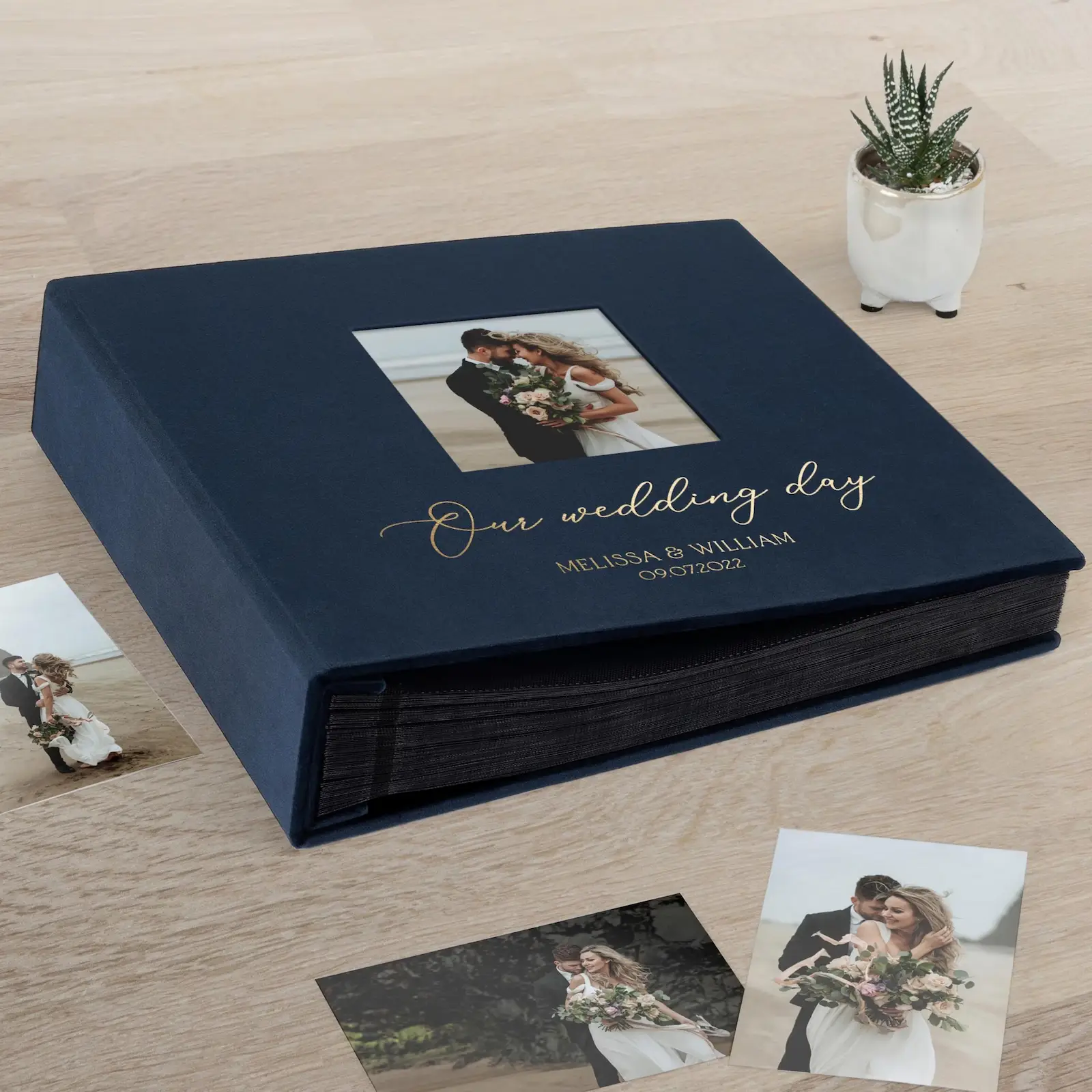 Velvet Slip In Photo Album with Photo Window for 120-1200 4x6 Photos, Design W115 - Image 4