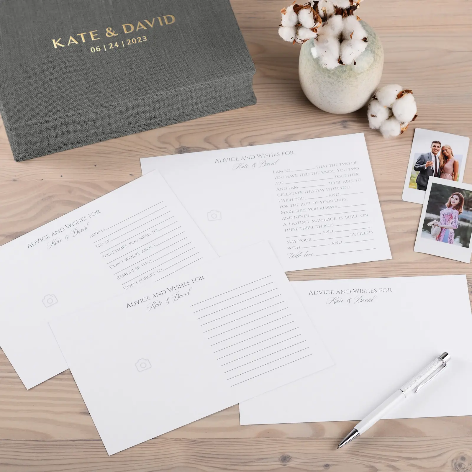 Linen Box + Wedding Advice Cards - Image 4